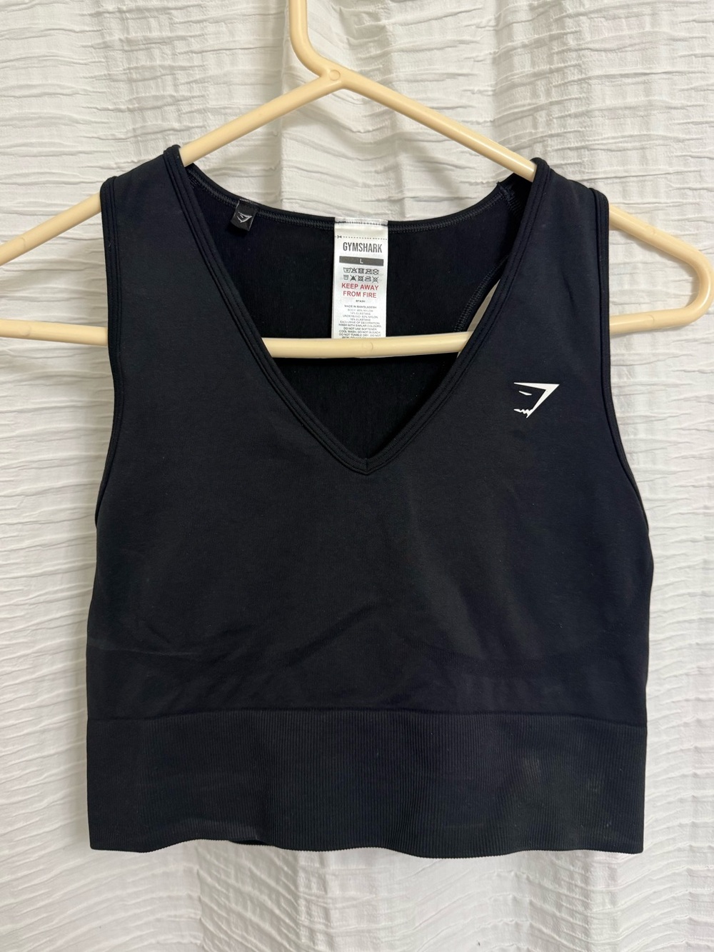 Gymshark Black Seamless V‑Neck Sports Bra/Tank Top